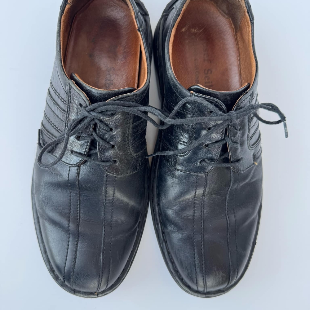 Josef Seibel Black Leather Oxfords